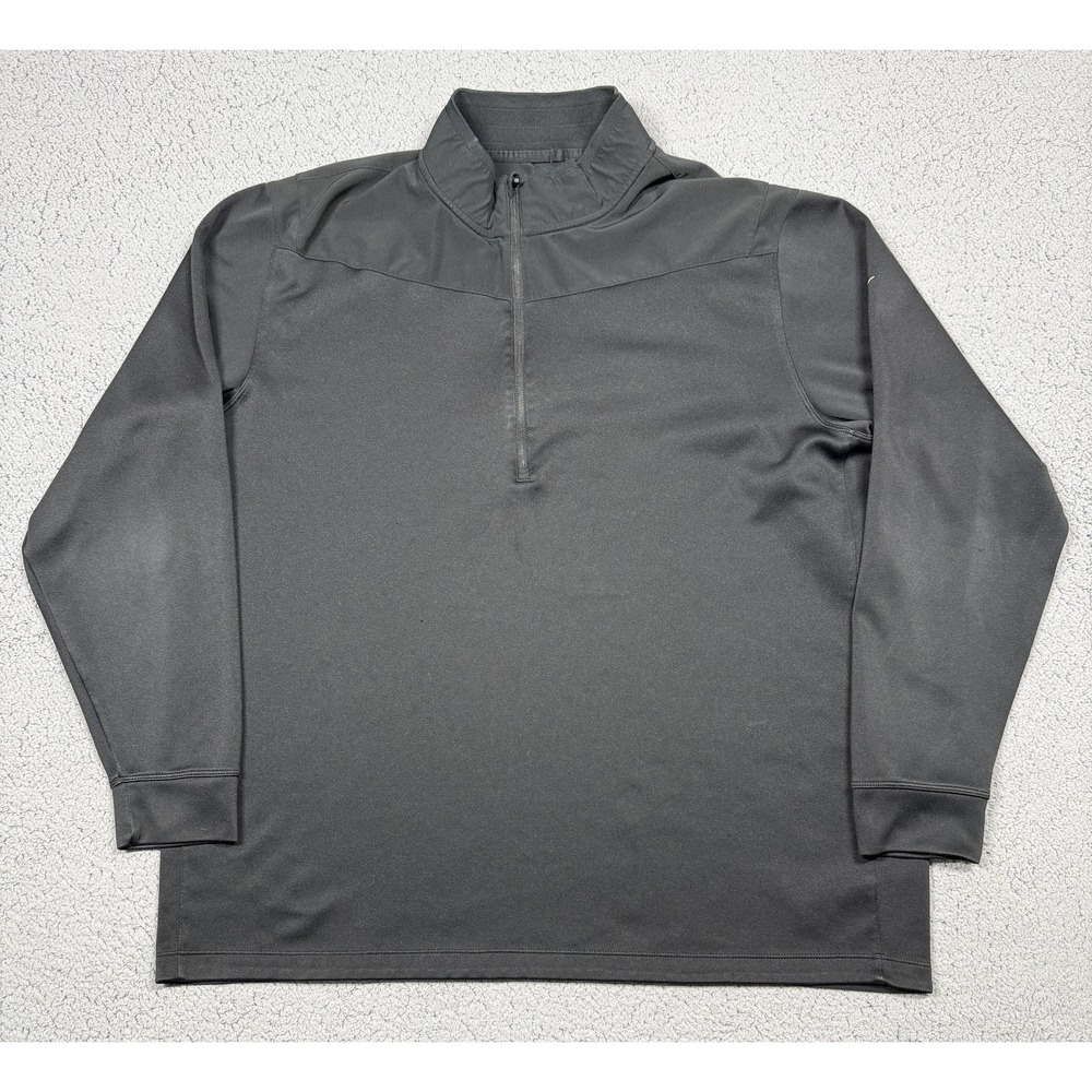 Nike Golf Dri-FIT Pullover Mens XXL Gray 1/4 Zip Long Sleeve Golf Athletic Top